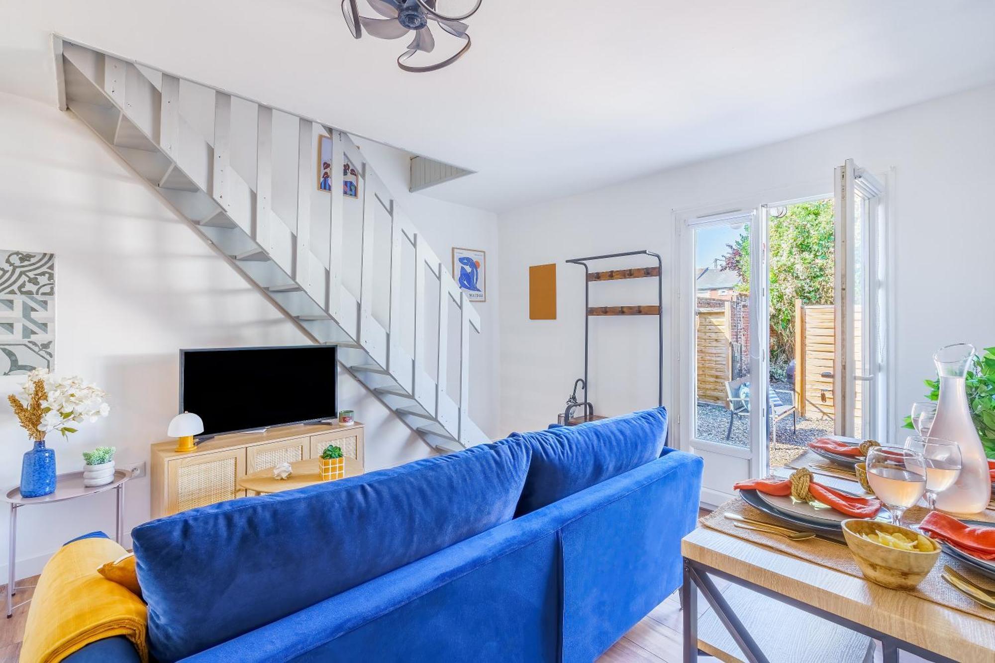 Maisonnette Bleu Horizon Avec Jardin - 2Min Gare - Serenito Homes Saint-Just-en-Chaussee Exterior photo